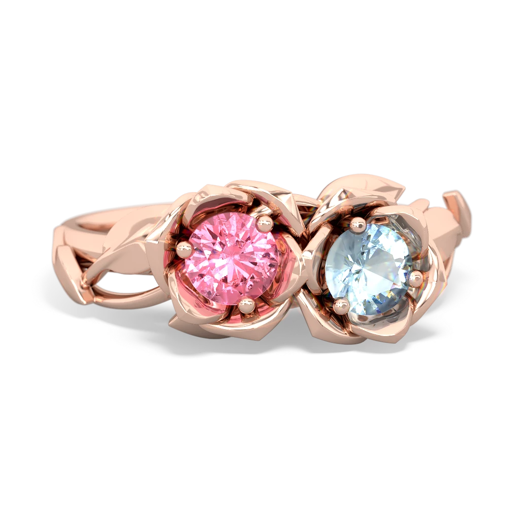 Lab Pink Sapphire Rose Garden 14K Rose Gold ring R5510