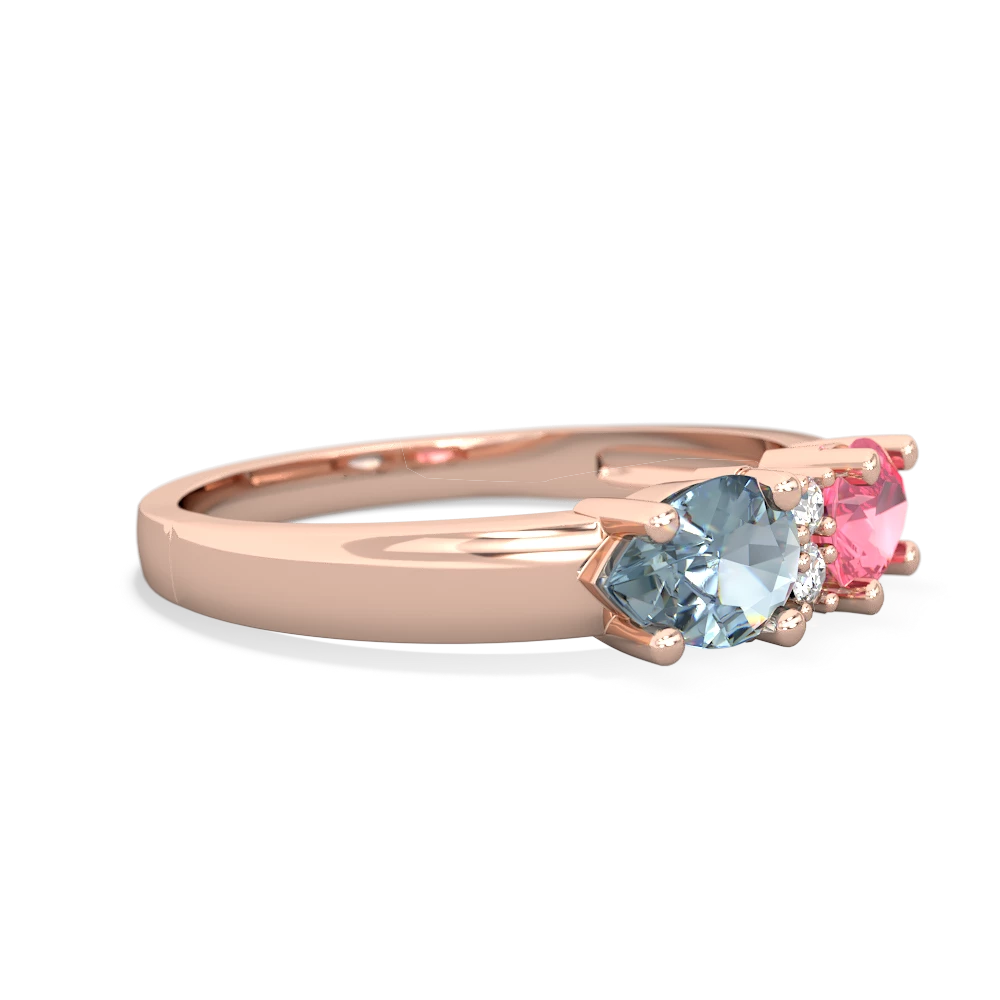 Lab Pink Sapphire Pear Bowtie 14K Rose Gold ring R0865