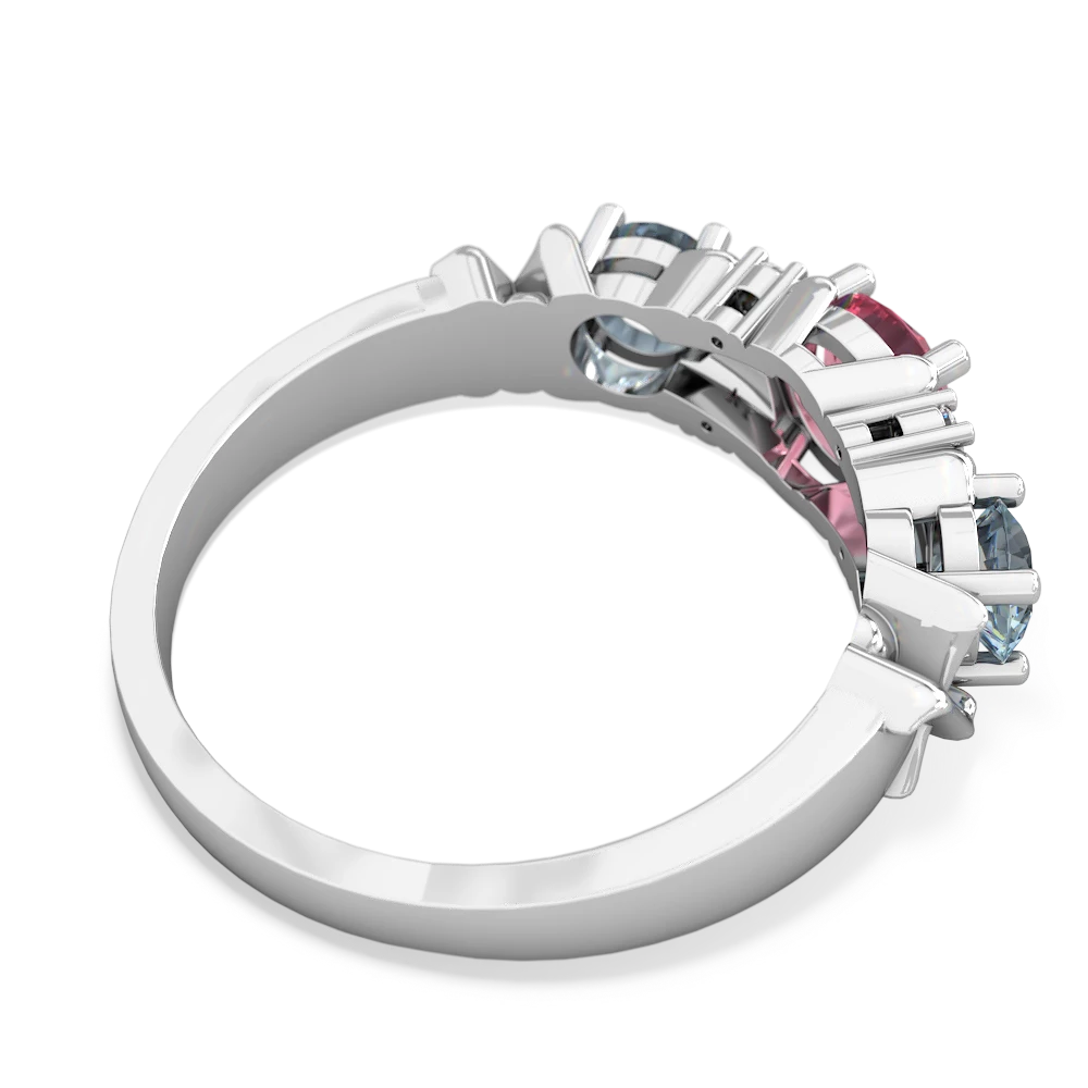 Lab Pink Sapphire Hugs And Kisses 14K White Gold ring R5016