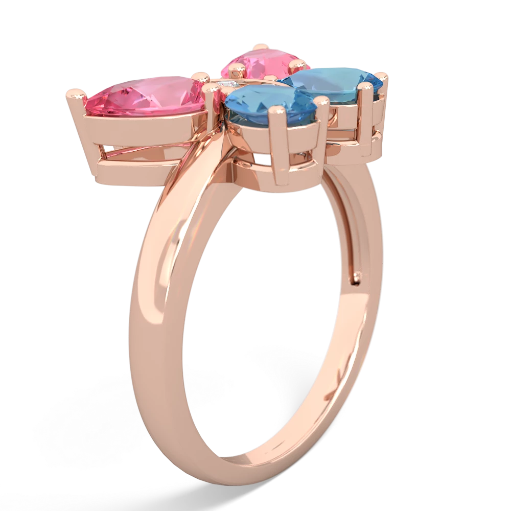 Lab Pink Sapphire Butterfly 14K Rose Gold ring R2215