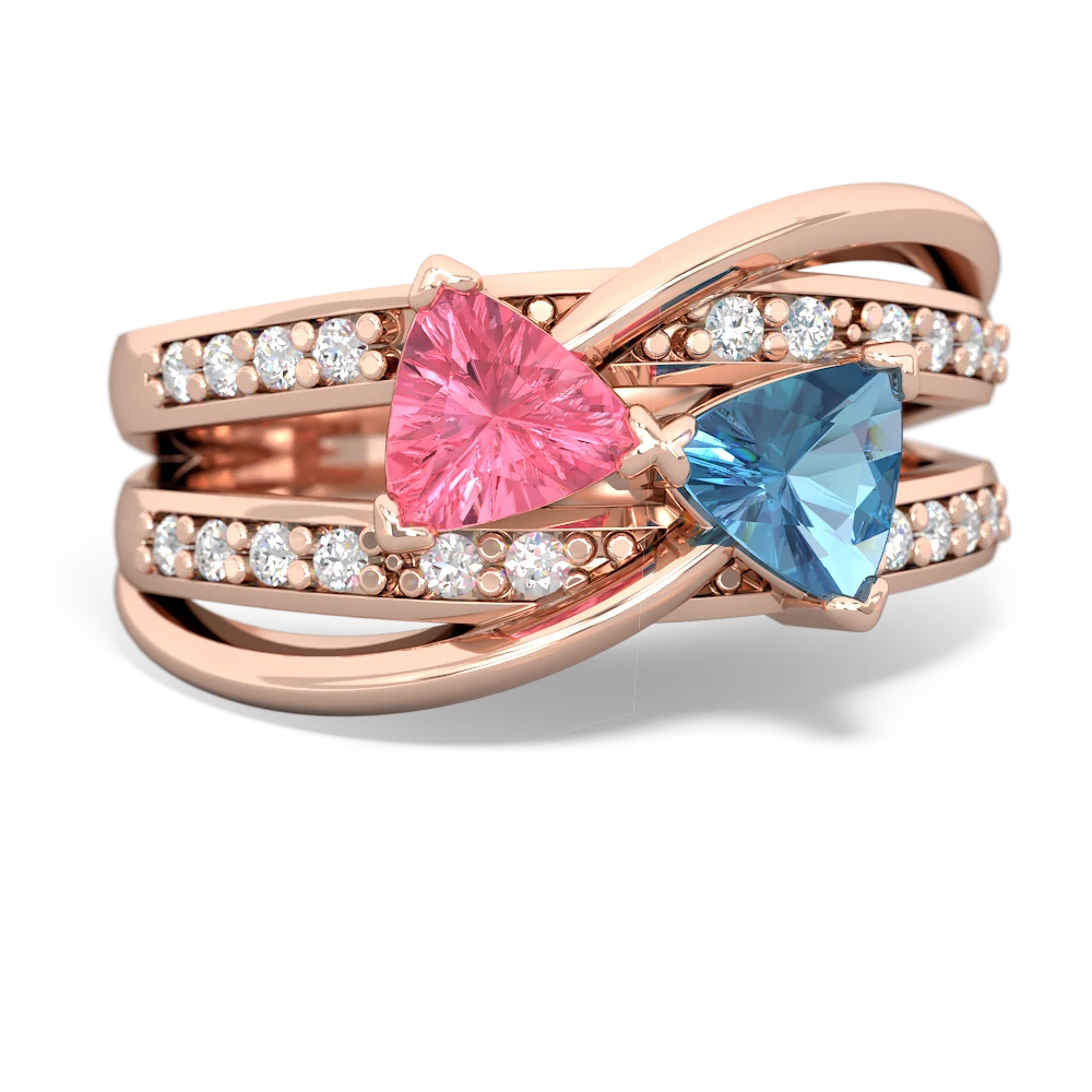 Lab Pink Sapphire Bowtie 14K Rose Gold ring R2360