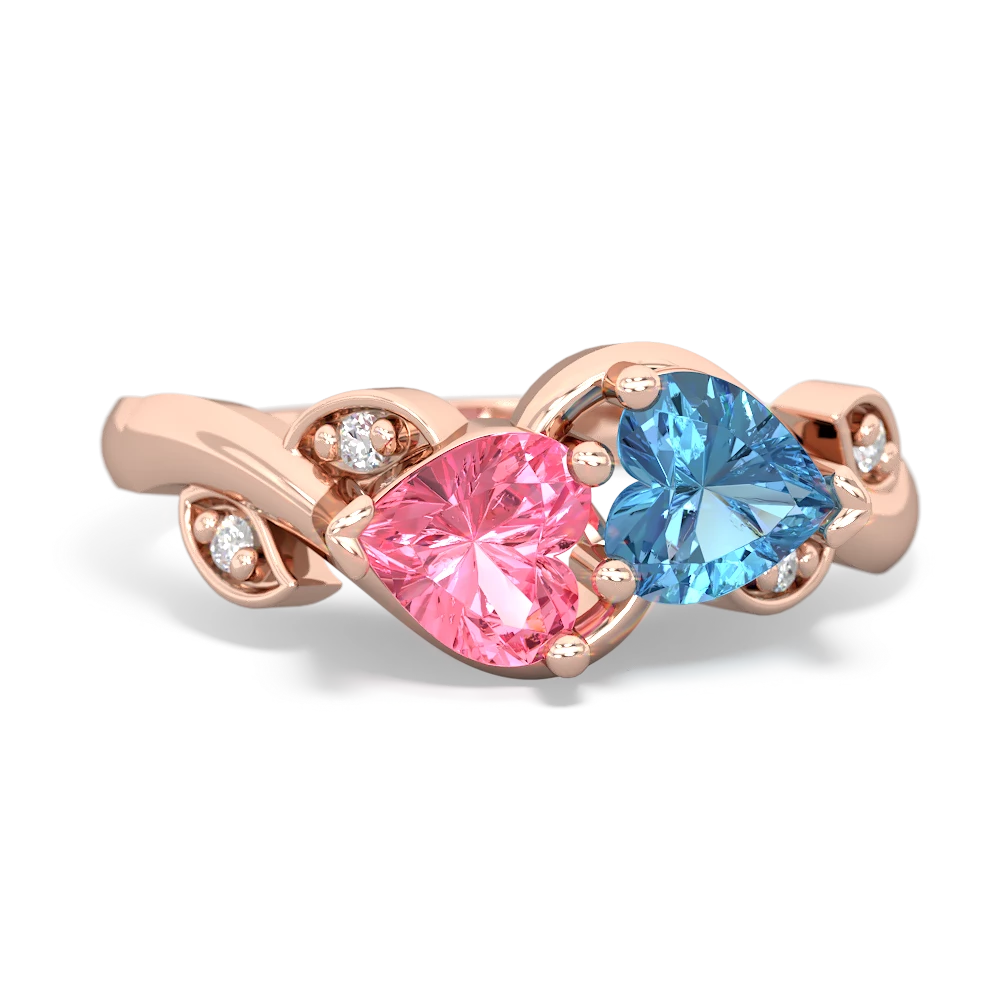 Lab Pink Sapphire Floral Elegance 14K Rose Gold ring R5790