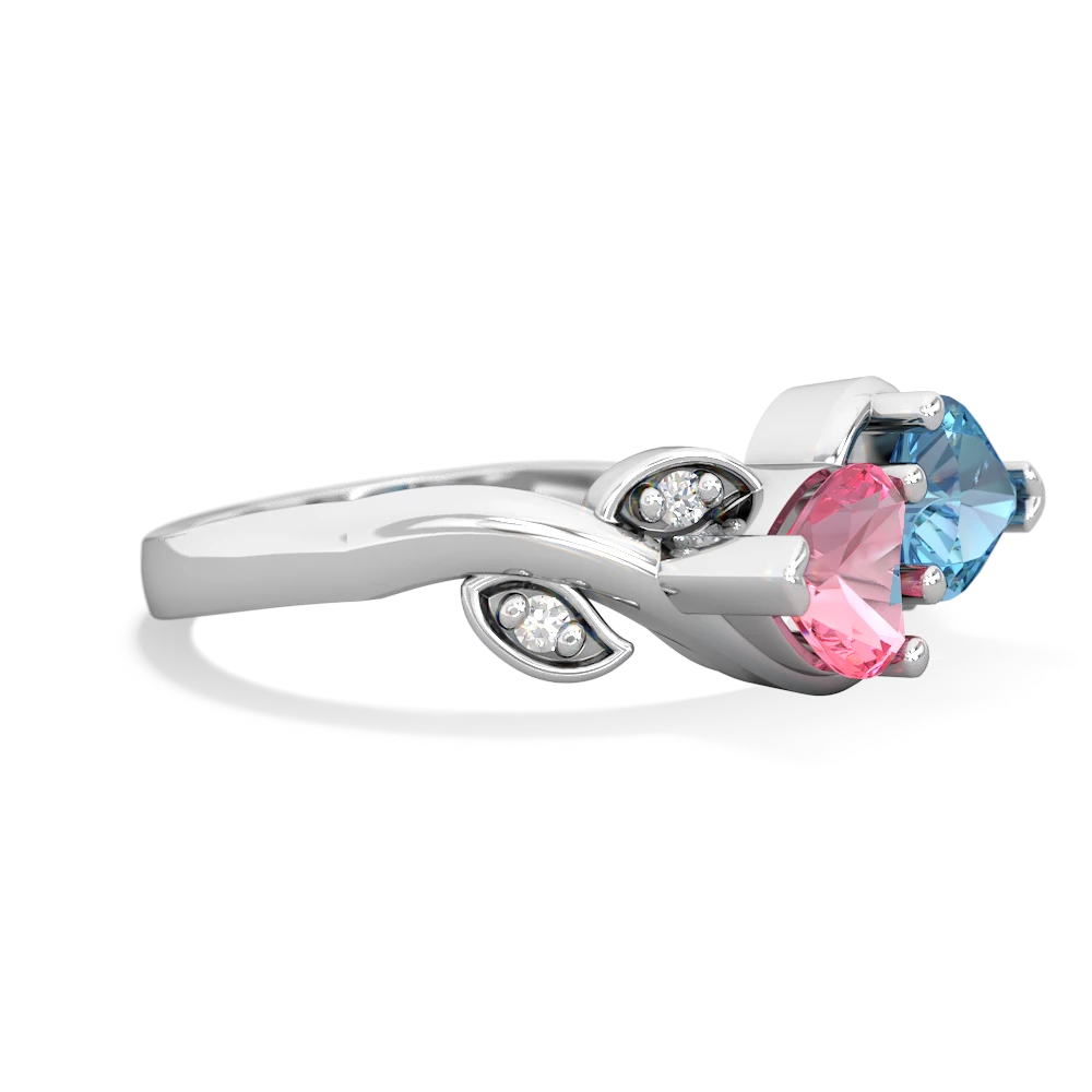 Lab Pink Sapphire Floral Elegance 14K White Gold ring R5790