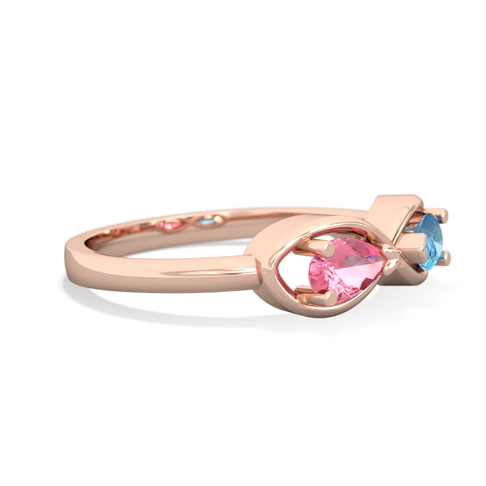 Lab Pink Sapphire Infinity 14K Rose Gold ring R5050