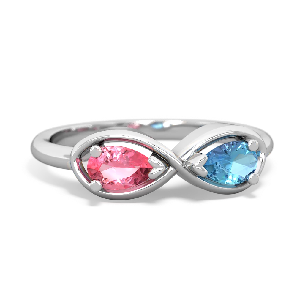 Lab Pink Sapphire Infinity 14K White Gold ring R5050