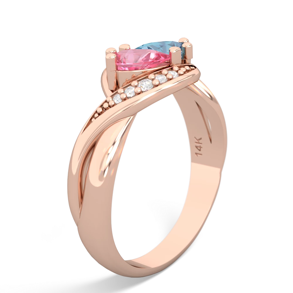 Lab Pink Sapphire Summer Winds 14K Rose Gold ring R5342