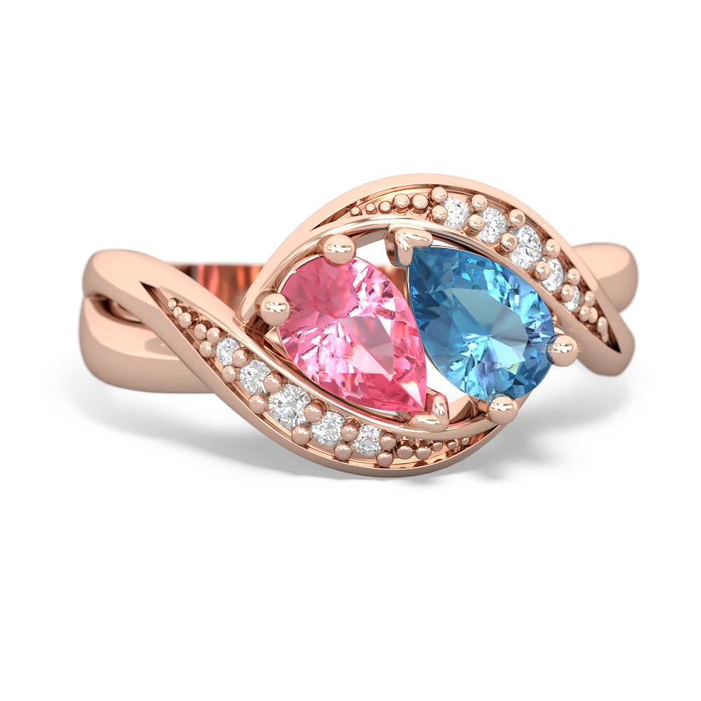 Lab Pink Sapphire Summer Winds 14K Rose Gold ring R5342