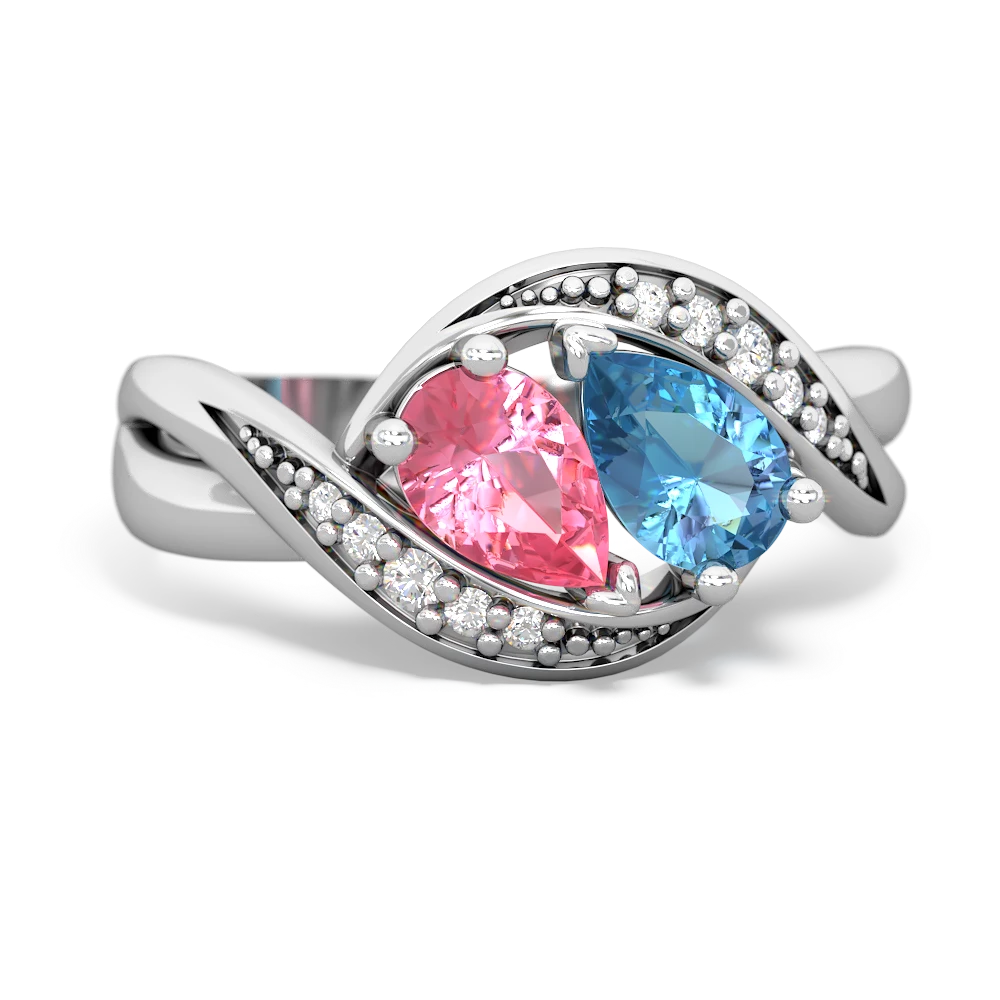 Lab Pink Sapphire Summer Winds 14K White Gold ring R5342