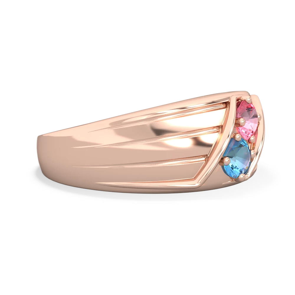 Lab Pink Sapphire Men's Streamline 14K Rose Gold ring R0460