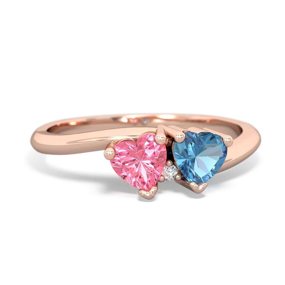 Lab Pink Sapphire Sweethearts 14K Rose Gold ring R5260