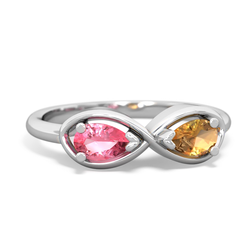 Lab Pink Sapphire Infinity 14K White Gold ring R5050