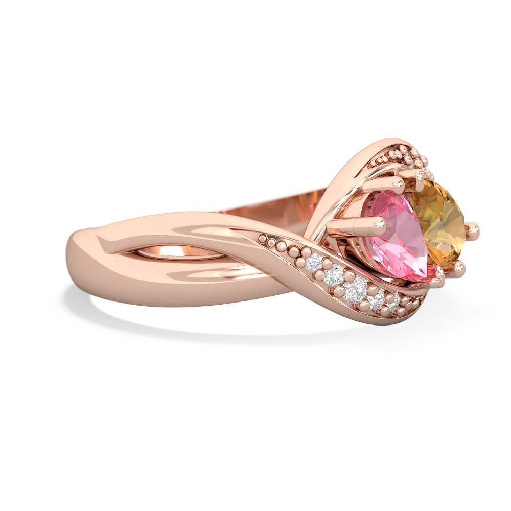 Lab Pink Sapphire Summer Winds 14K Rose Gold ring R5342