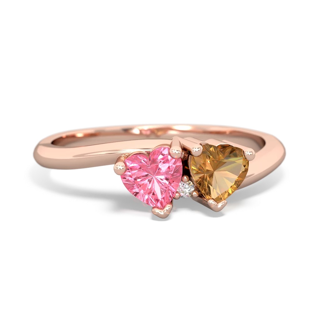 Lab Pink Sapphire Sweethearts 14K Rose Gold ring R5260