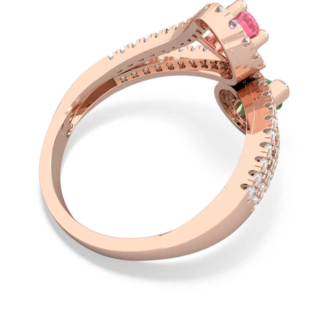 Lab Pink Sapphire Diamond Dazzler 14K Rose Gold ring R3000