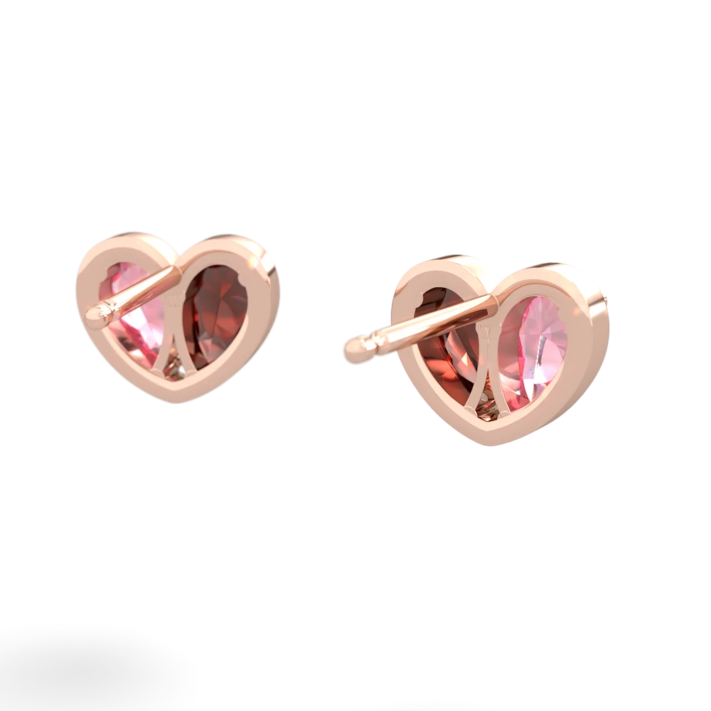 Lab Pink Sapphire 'Our Heart' 14K Rose Gold earrings E5072