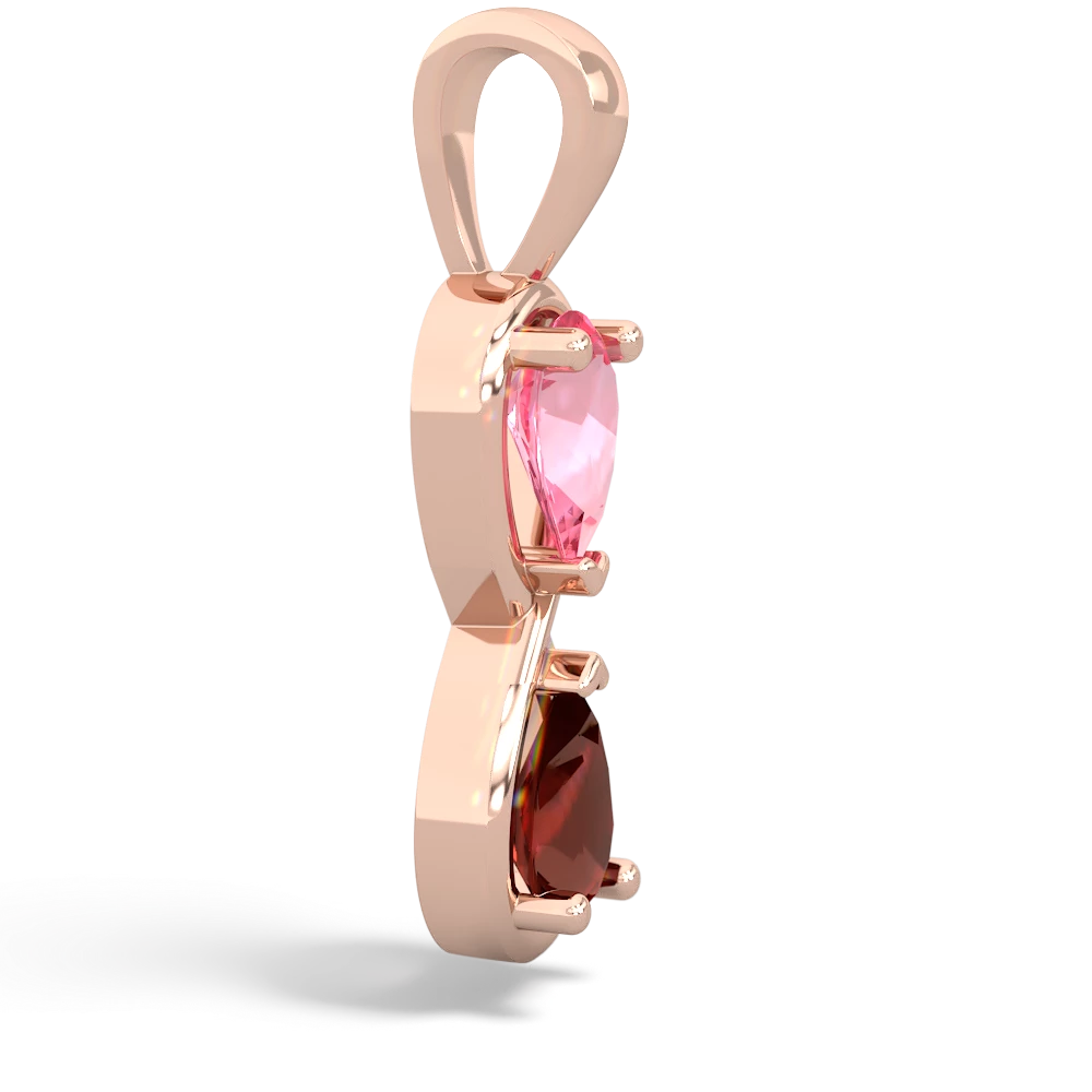 Lab Pink Sapphire Infinity 14K Rose Gold pendant P5050