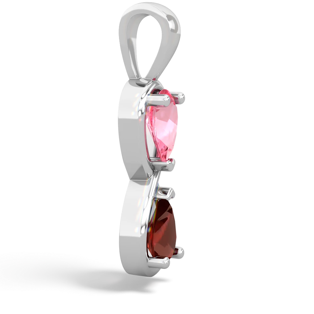 Lab Pink Sapphire Infinity 14K White Gold pendant P5050