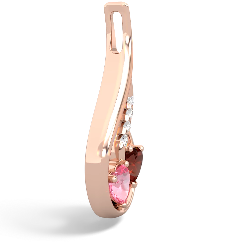 Lab Pink Sapphire Keepsake Curves 14K Rose Gold pendant P5450