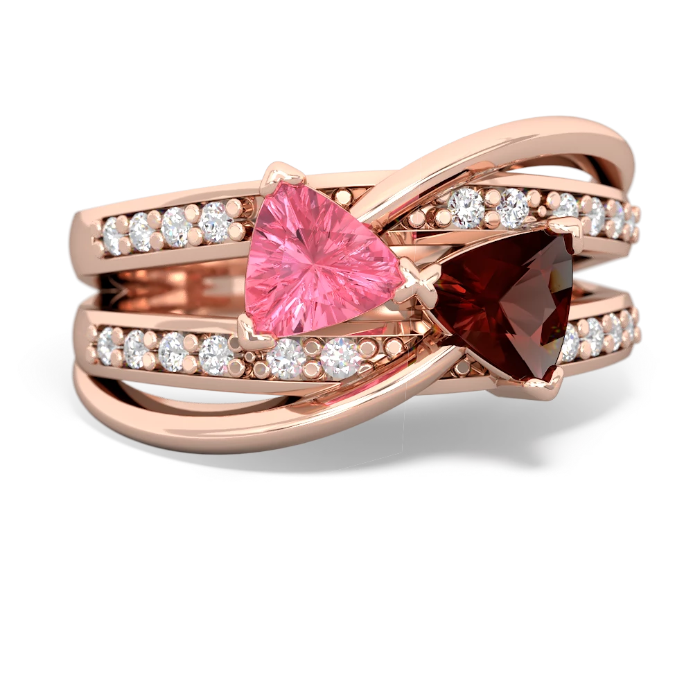 Lab Pink Sapphire Bowtie 14K Rose Gold ring R2360