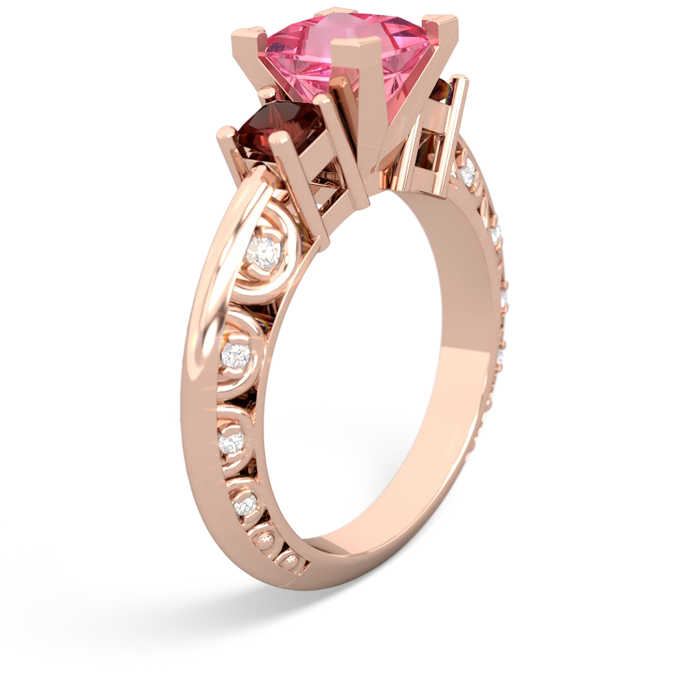 Lab Pink Sapphire Eternal Embrace Engagement 14K Rose Gold ring C2001