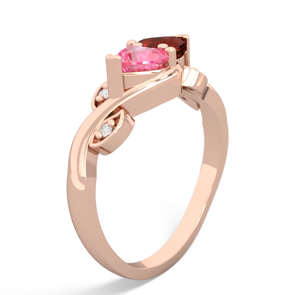 Lab Pink Sapphire Floral Elegance 14K Rose Gold ring R5790