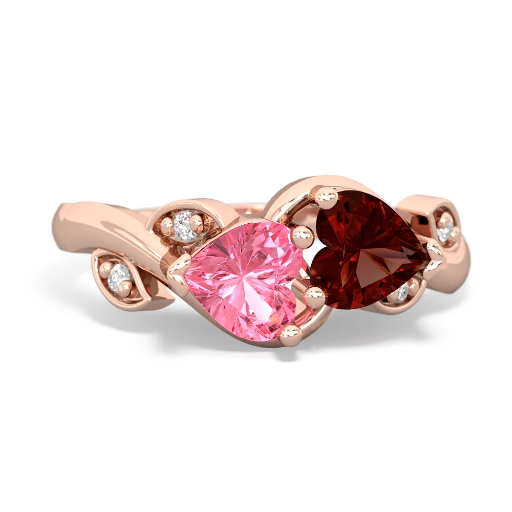 Lab Pink Sapphire Floral Elegance 14K Rose Gold ring R5790