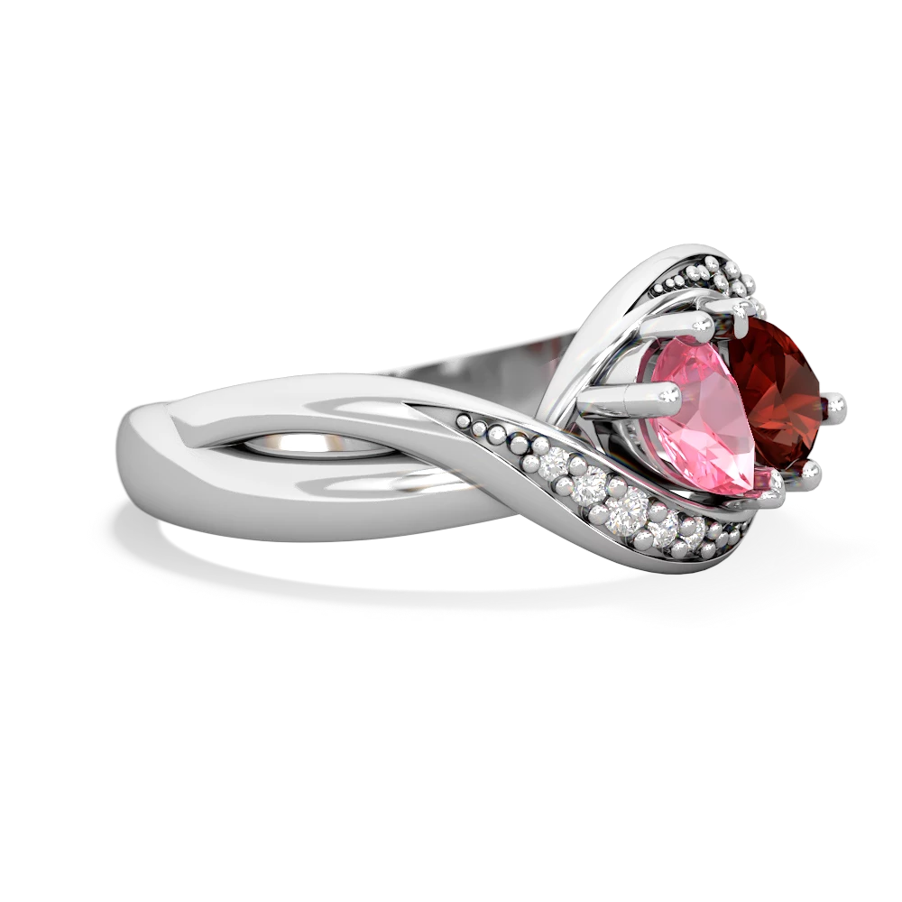 Lab Pink Sapphire Summer Winds 14K White Gold ring R5342