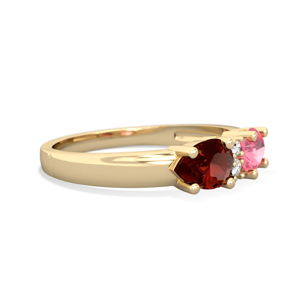 Lab Pink Sapphire Pear Bowtie 14K Yellow Gold ring R0865