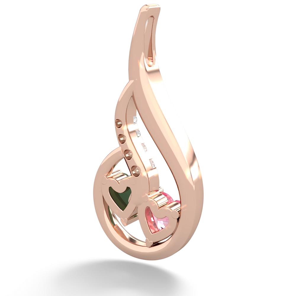 Lab Pink Sapphire Keepsake Curves 14K Rose Gold pendant P5450