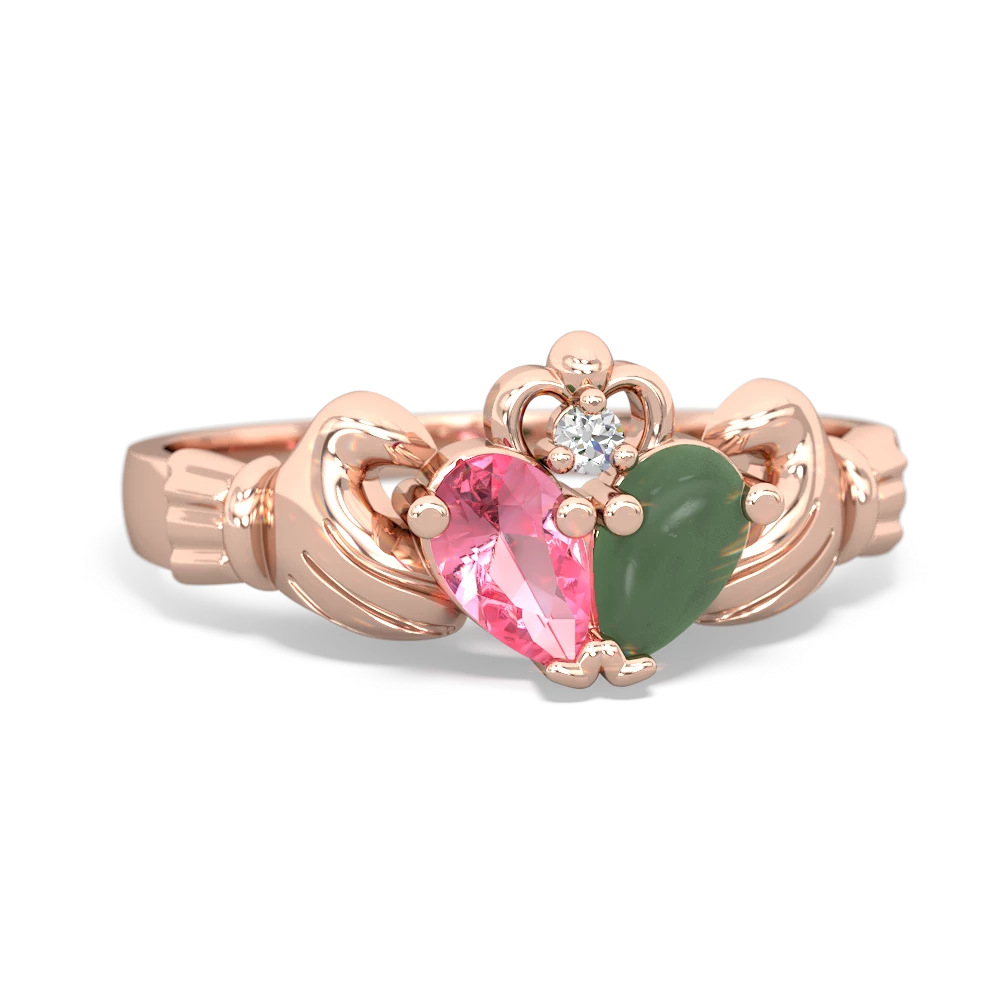 Lab Pink Sapphire 'Our Heart' Claddagh 14K Rose Gold ring R2388