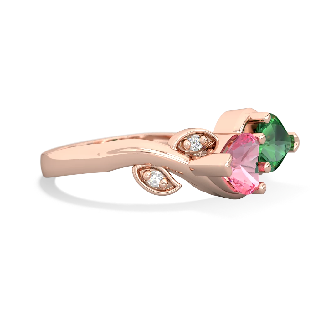 Lab Pink Sapphire Floral Elegance 14K Rose Gold ring R5790