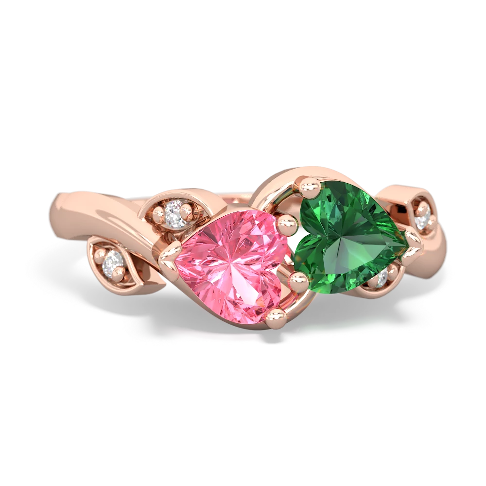 Lab Pink Sapphire Floral Elegance 14K Rose Gold ring R5790