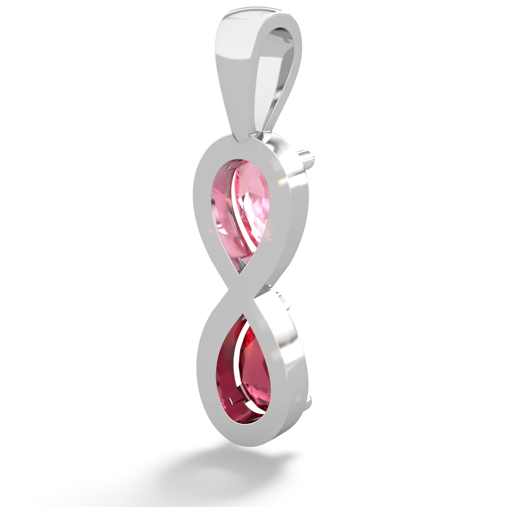 Lab Pink Sapphire Infinity 14K White Gold pendant P5050