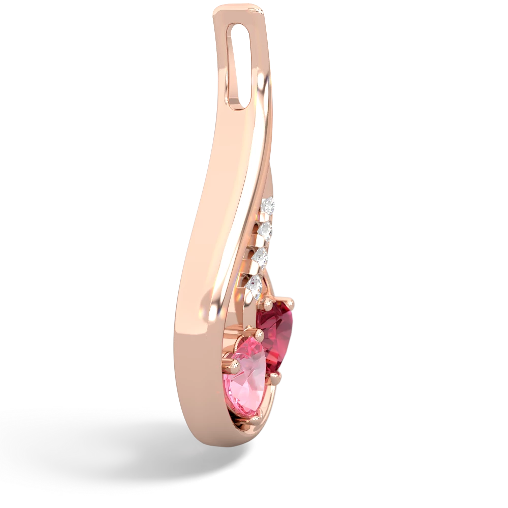 Lab Pink Sapphire Keepsake Curves 14K Rose Gold pendant P5450