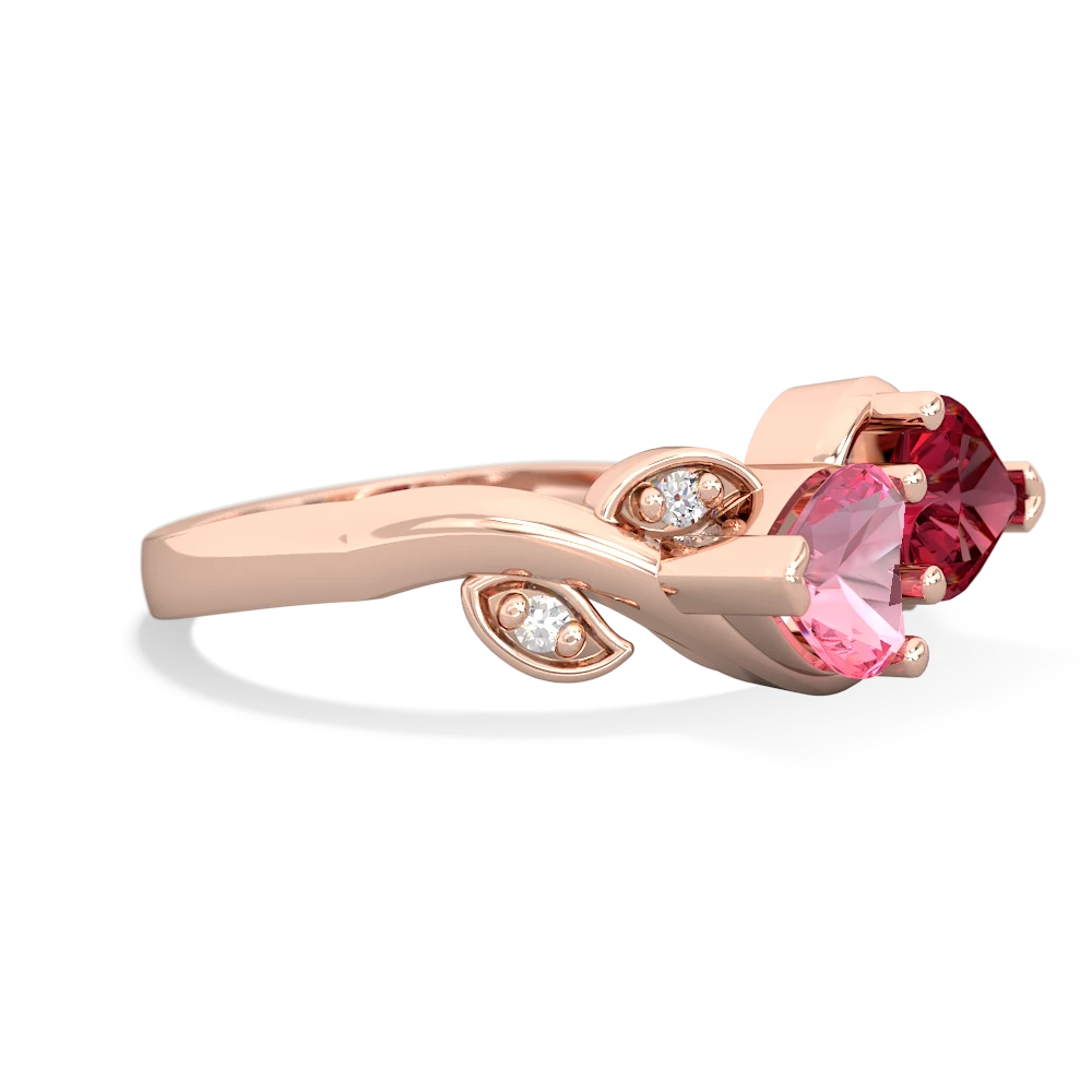 Lab Pink Sapphire Floral Elegance 14K Rose Gold ring R5790