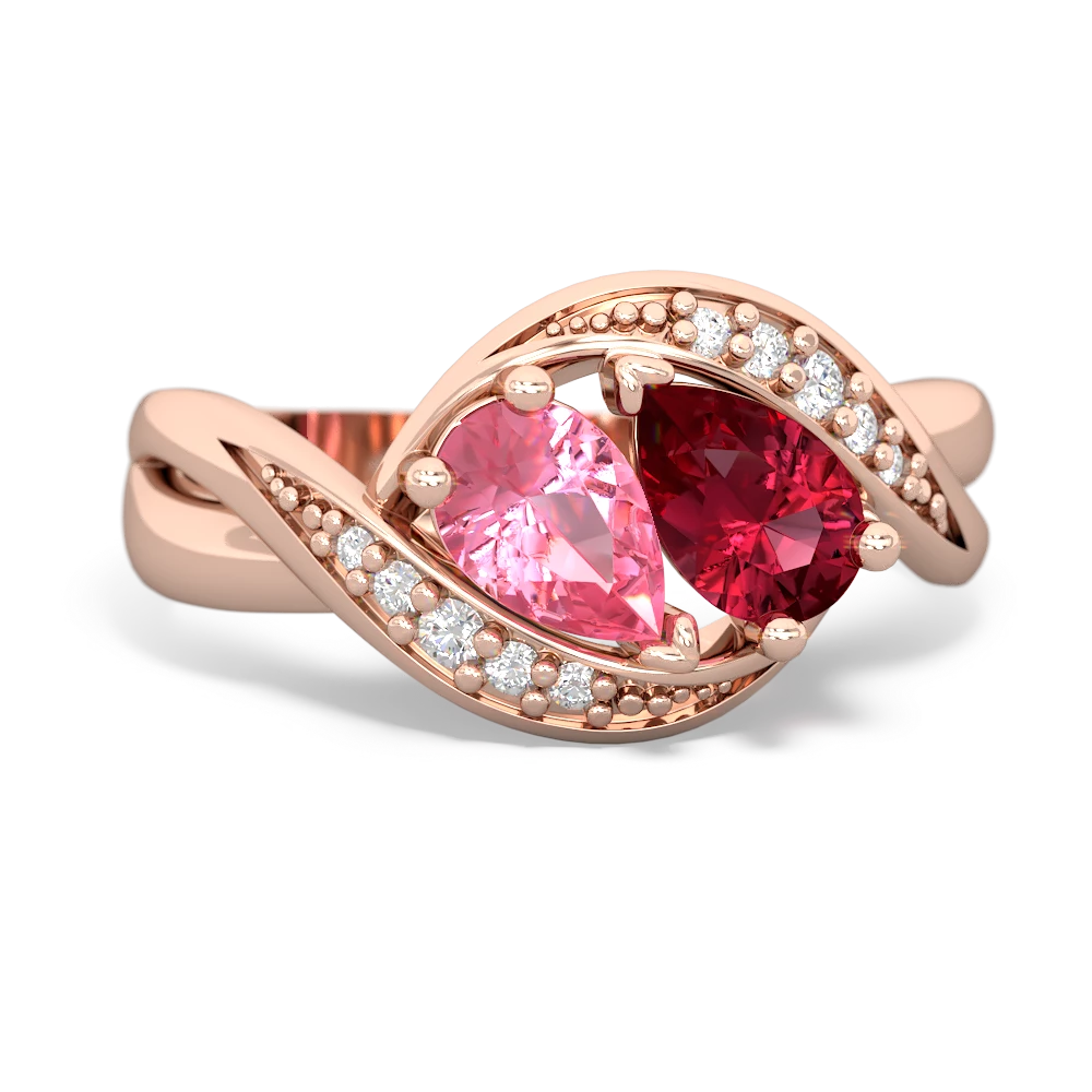 Lab Pink Sapphire Summer Winds 14K Rose Gold ring R5342