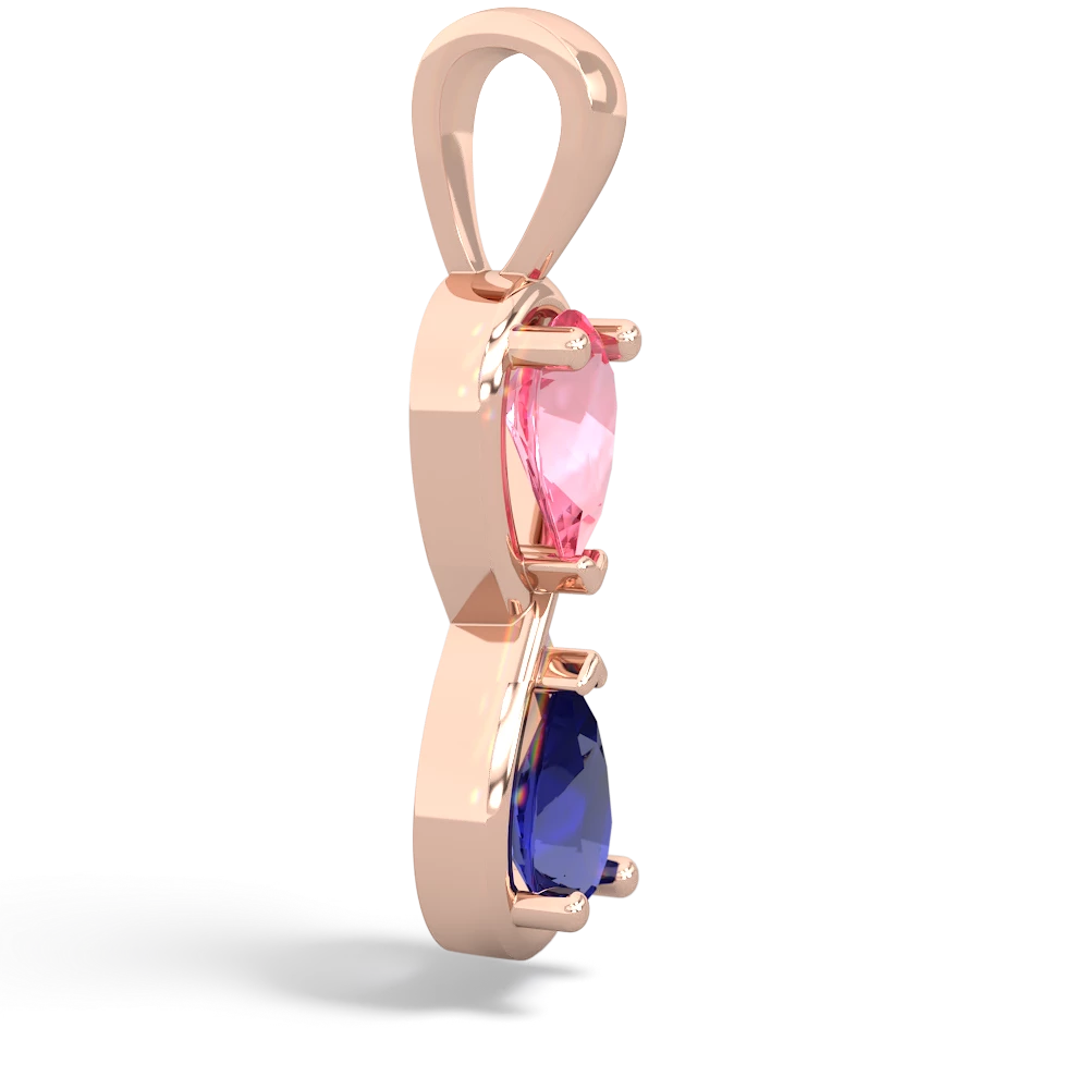 Lab Pink Sapphire Infinity 14K Rose Gold pendant P5050