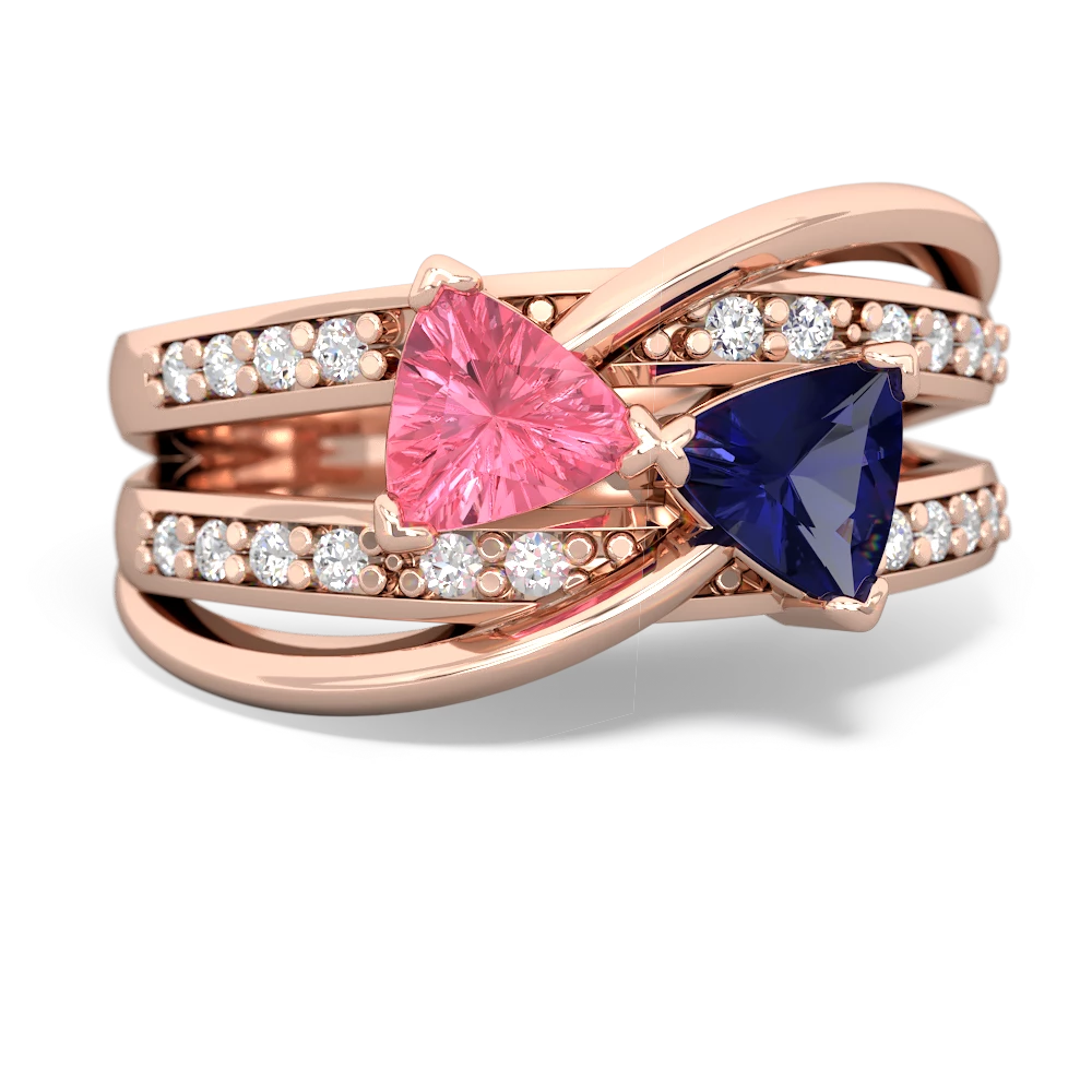 Lab Pink Sapphire Bowtie 14K Rose Gold ring R2360