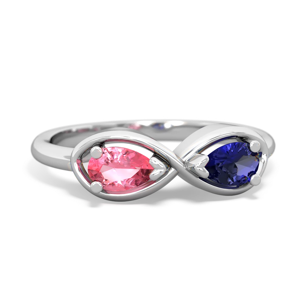 Lab Pink Sapphire Infinity 14K White Gold ring R5050