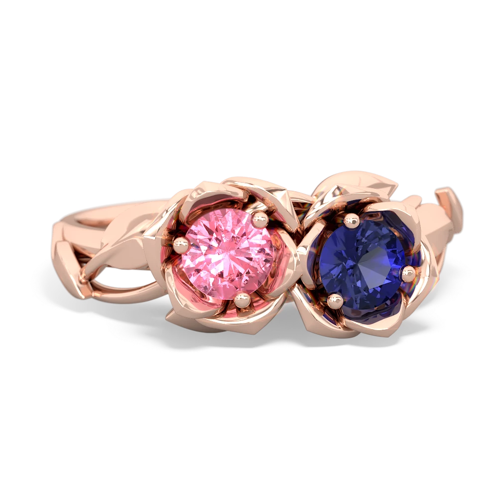 Lab Pink Sapphire Rose Garden 14K Rose Gold ring R5510