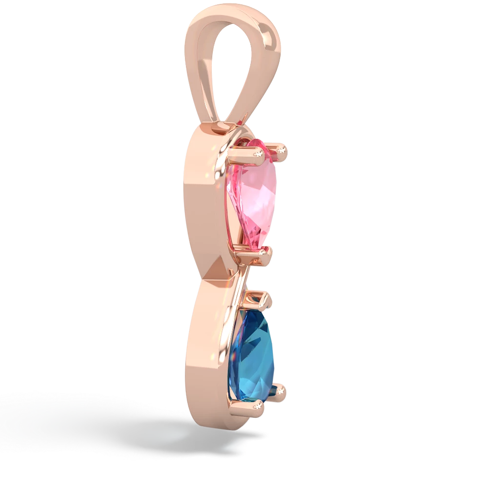 Lab Pink Sapphire Infinity 14K Rose Gold pendant P5050