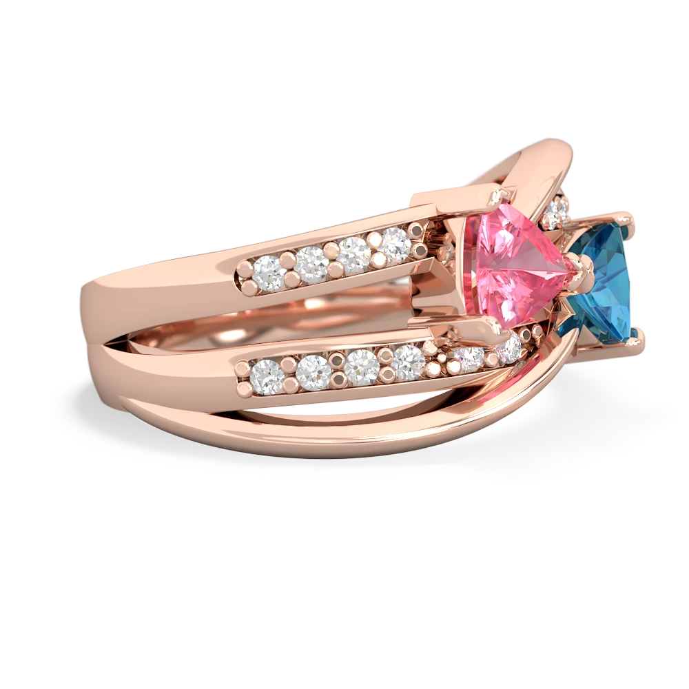 Lab Pink Sapphire Bowtie 14K Rose Gold ring R2360