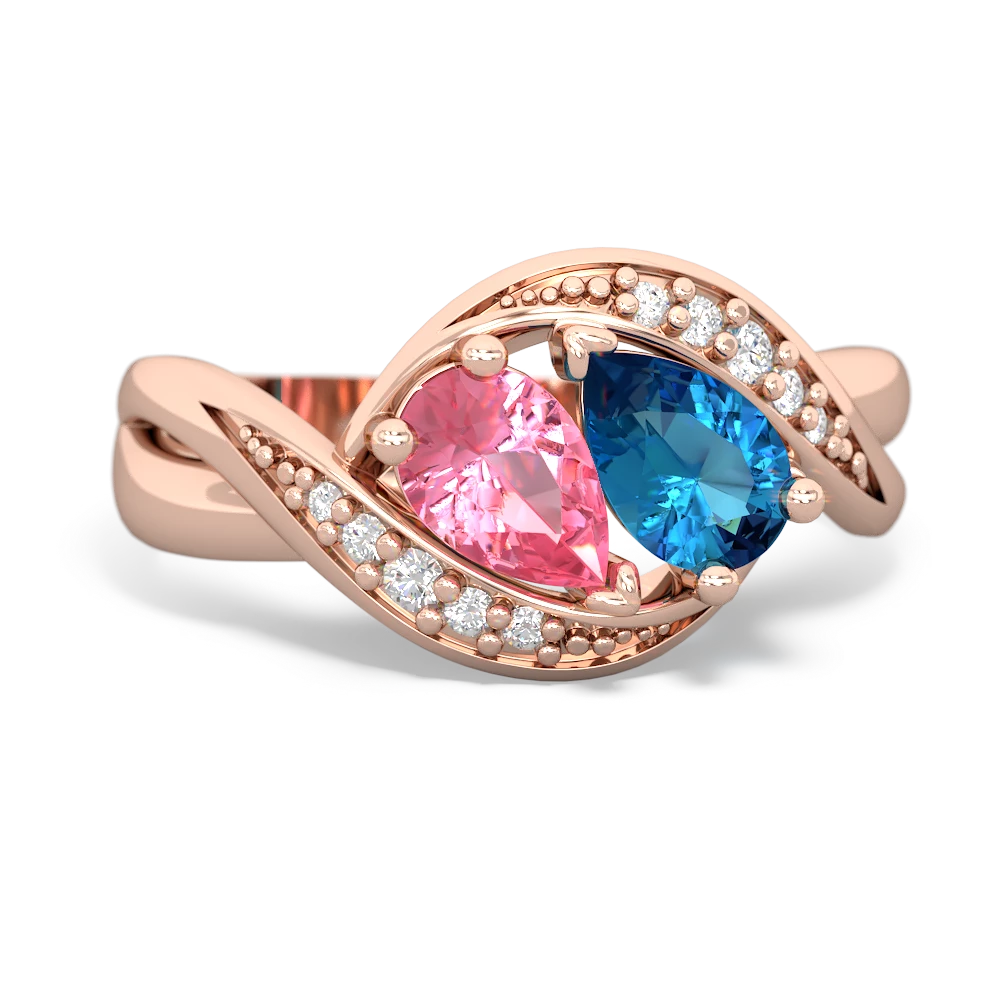 Lab Pink Sapphire Summer Winds 14K Rose Gold ring R5342