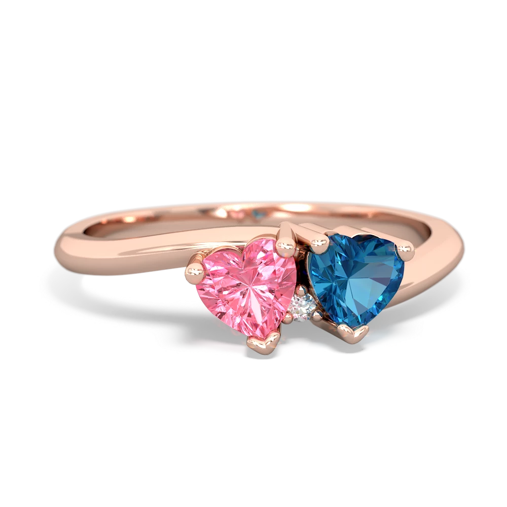 Lab Pink Sapphire Sweethearts 14K Rose Gold ring R5260