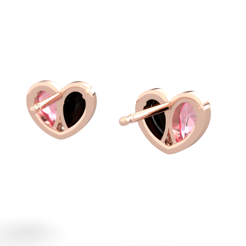 Lab Pink Sapphire 'Our Heart' 14K Rose Gold earrings E5072