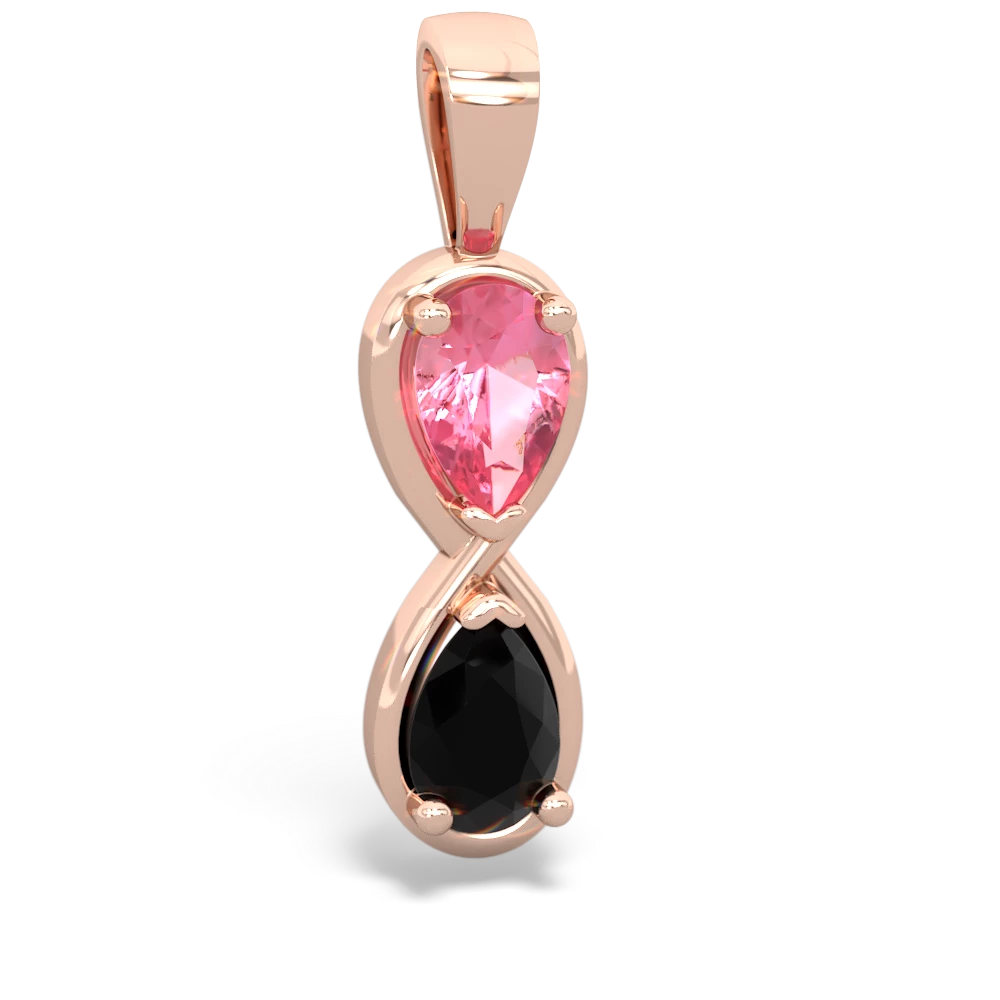 Lab Pink Sapphire Infinity 14K Rose Gold pendant P5050