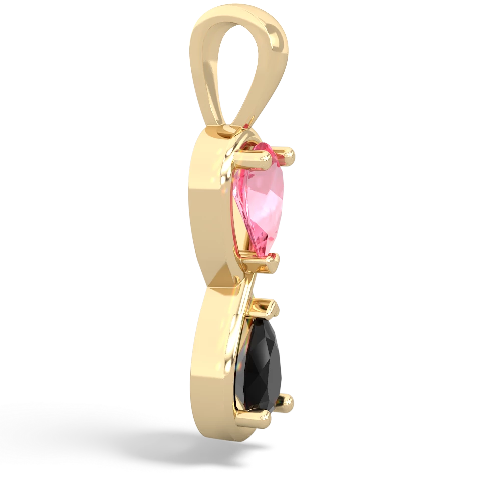 Lab Pink Sapphire Infinity 14K Yellow Gold pendant P5050