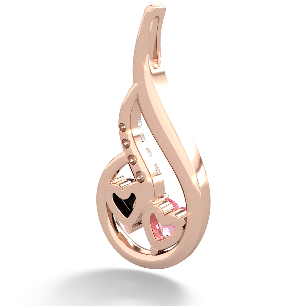 Lab Pink Sapphire Keepsake Curves 14K Rose Gold pendant P5450