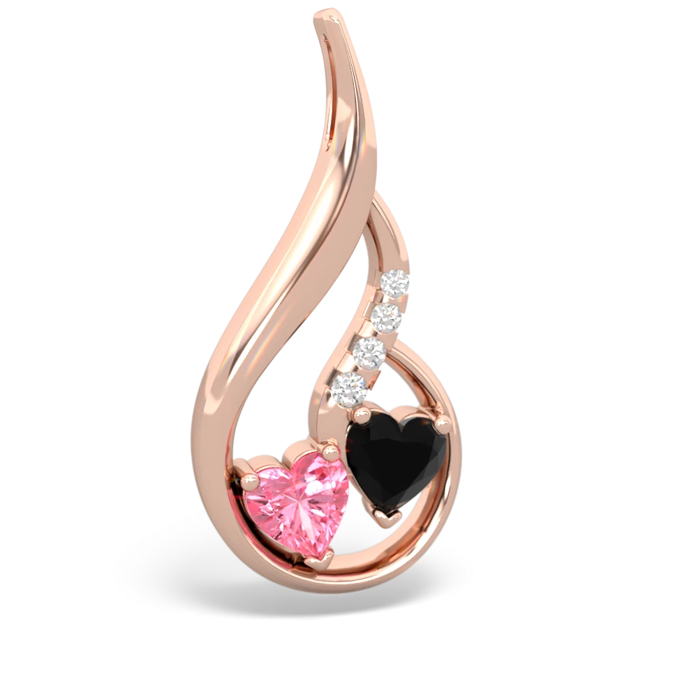 Lab Pink Sapphire Keepsake Curves 14K Rose Gold pendant P5450