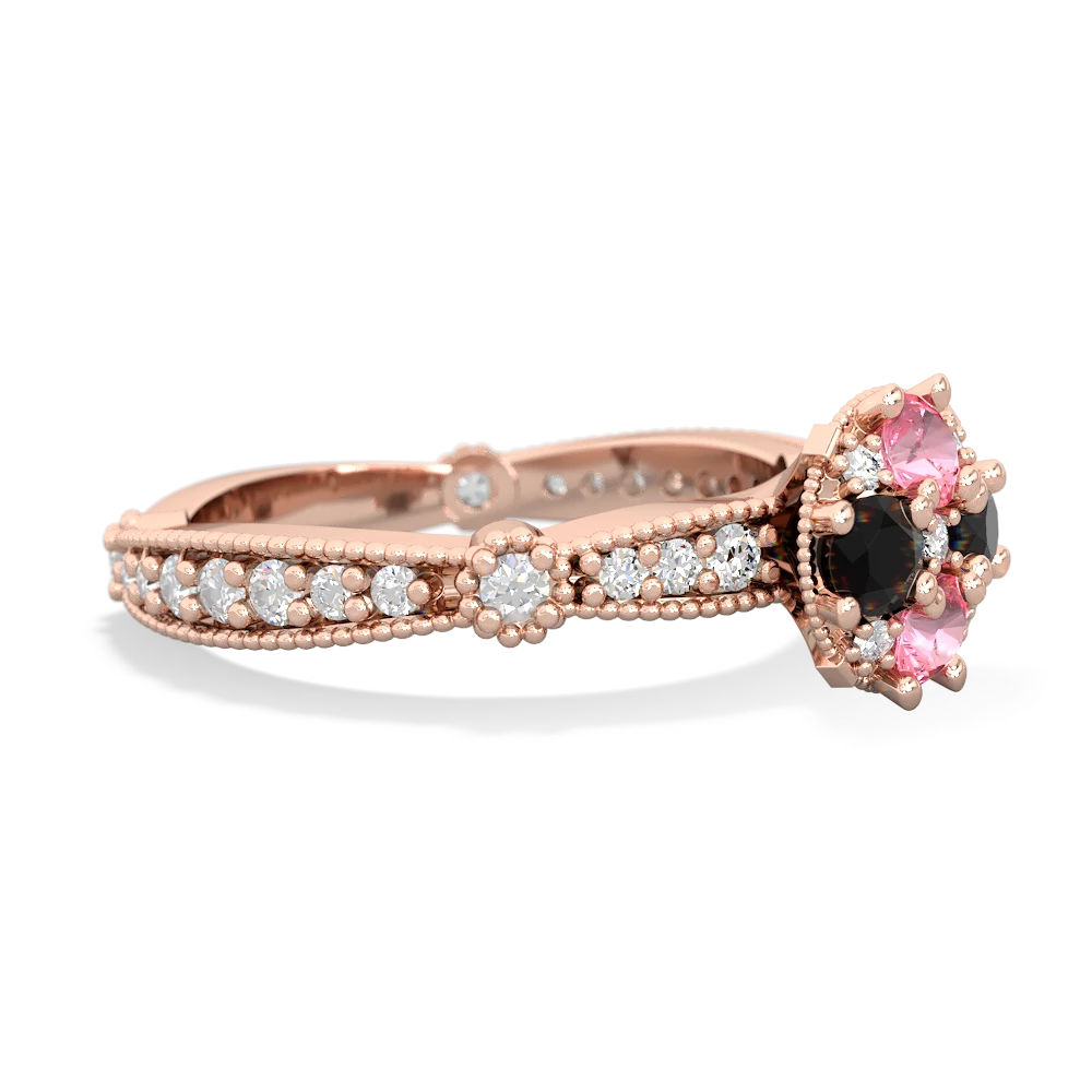 Lab Pink Sapphire Sparkling Tiara Cluster 14K Rose Gold ring R26293RD